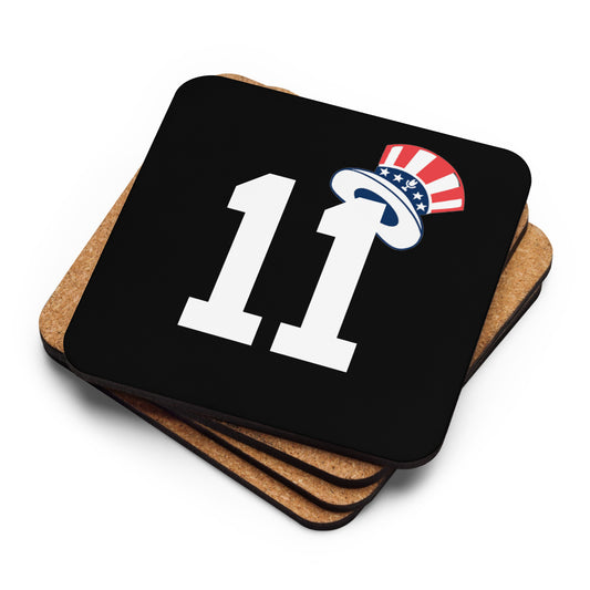 Volpe 11 with NYY Recaps Hat Cork-back coaster