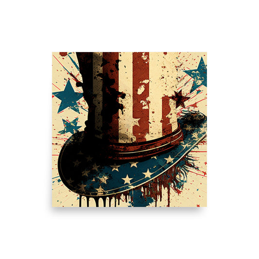 Yankee Doodle Abstract Grunge Poster
