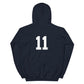 Volpe Silhouette with Number 11 Unisex Hoodie